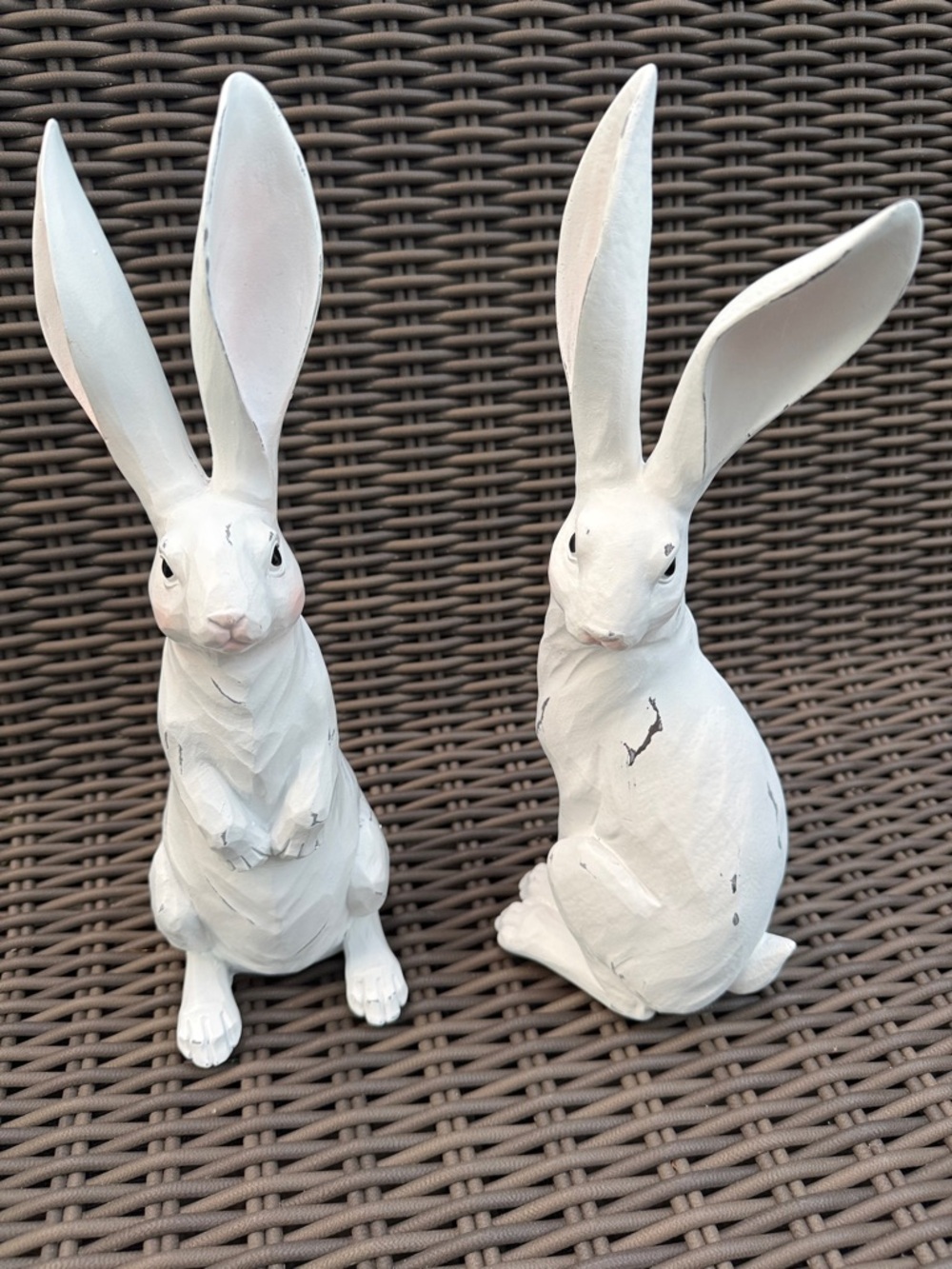 White Decorative Rabbit Figurines - Set of 2 - NWT - Picture 3 of 16